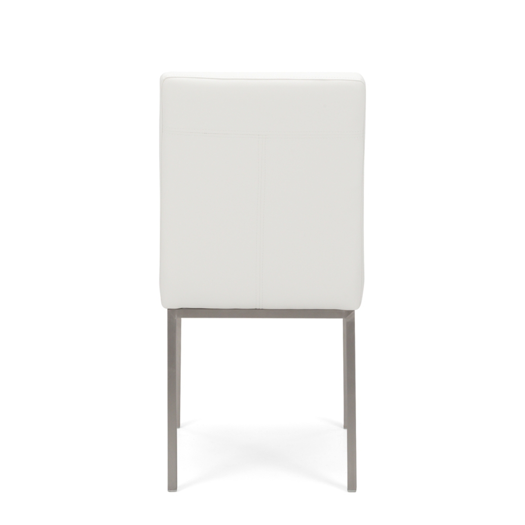 Bristol Chair PU White with Stainless Legs image 3
